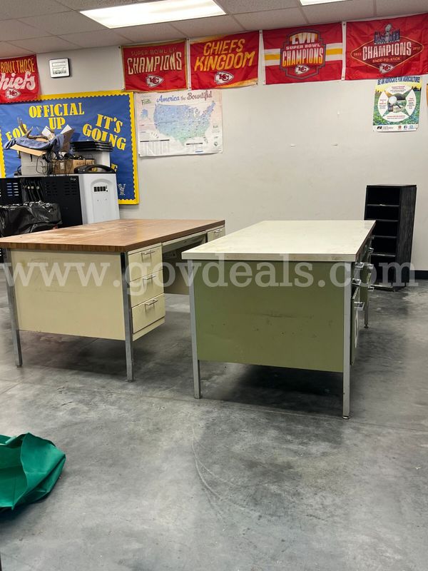 2 used metal office desks-used but working