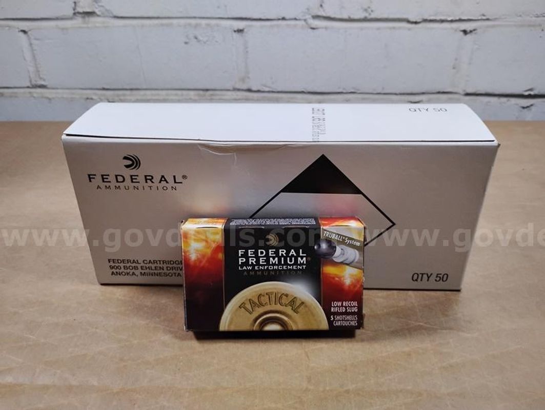 1 Case of 250 Federal Premium Law Enforcement Truball Tactical 12 GA Rifled Slugs