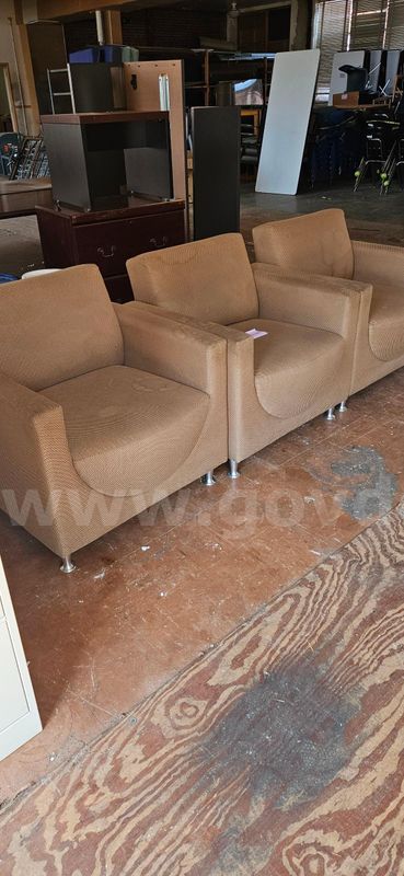 3 Tan Office Chairs