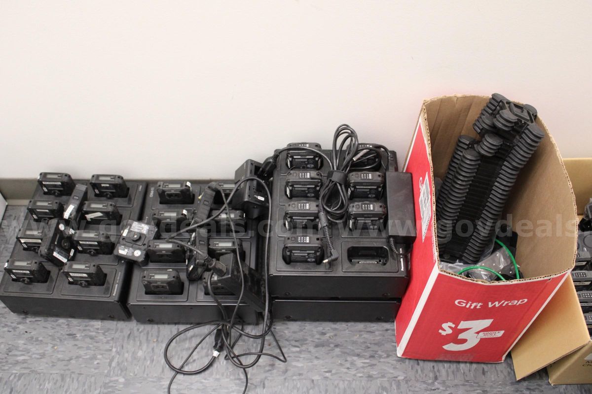 Used Panasonic Body Worn Cameras w/ charging banks
