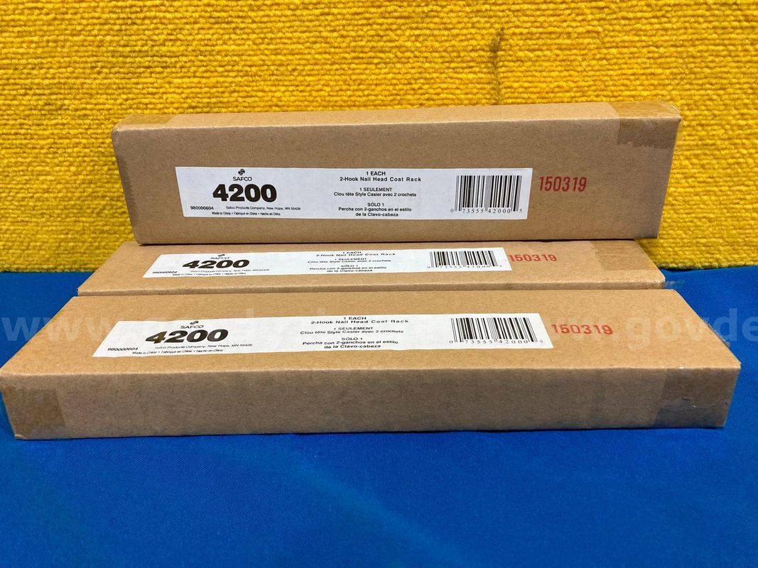 (3) Safco 2-Hook Nail Head Coat Racks