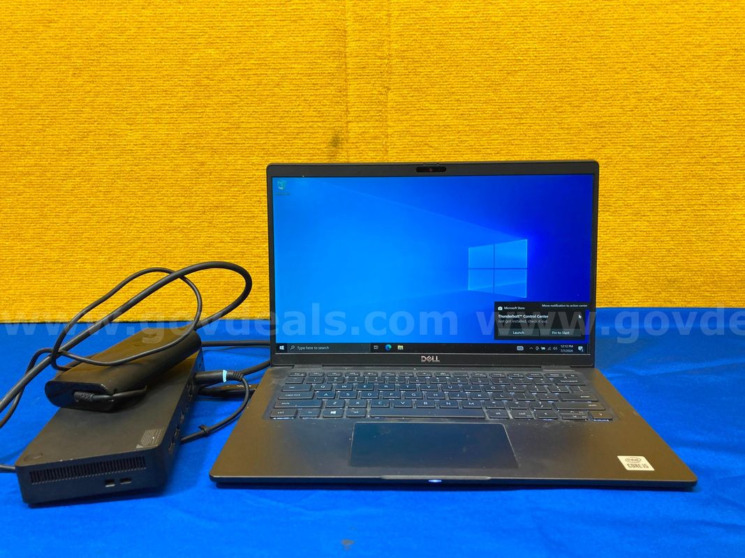(1) Dell Latitude 7410 14" Laptop- Intel i5, 16GB RAM, 256GB SSD, OS: Windows 10, (1) Power Adaptor, (1) Docking Station