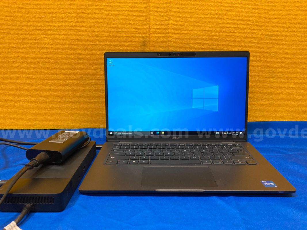 (1) Dell Latitude 7430 14" Laptop- Intel i5, 16GB RAM, 256GB SSD, OS: Windows 10, (1) Power Adaptor, (1) Docking Station