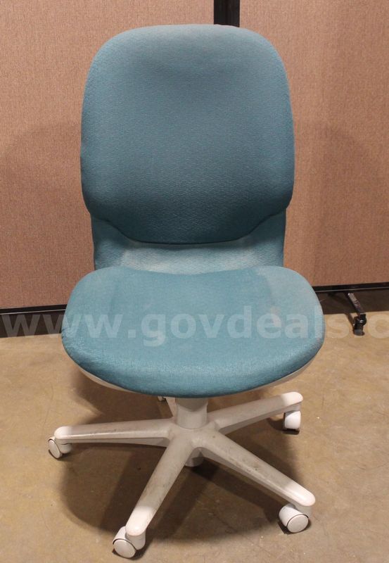 (1) HON Armless Task Chair – Blue Fabric