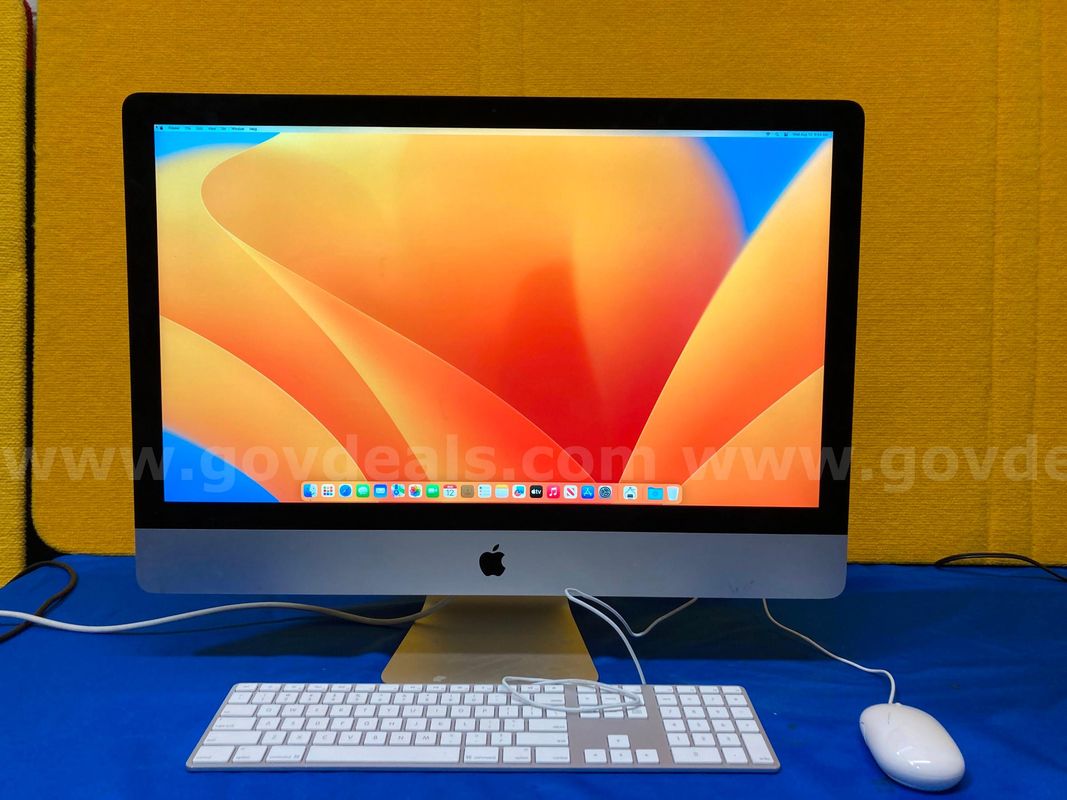 (1) Apple iMac 27" 2017, Intel Core i5, 8GB RAM, 1TB SSD, OS: Ventura 13.7.8 (1) Mouse (1) Keyboard