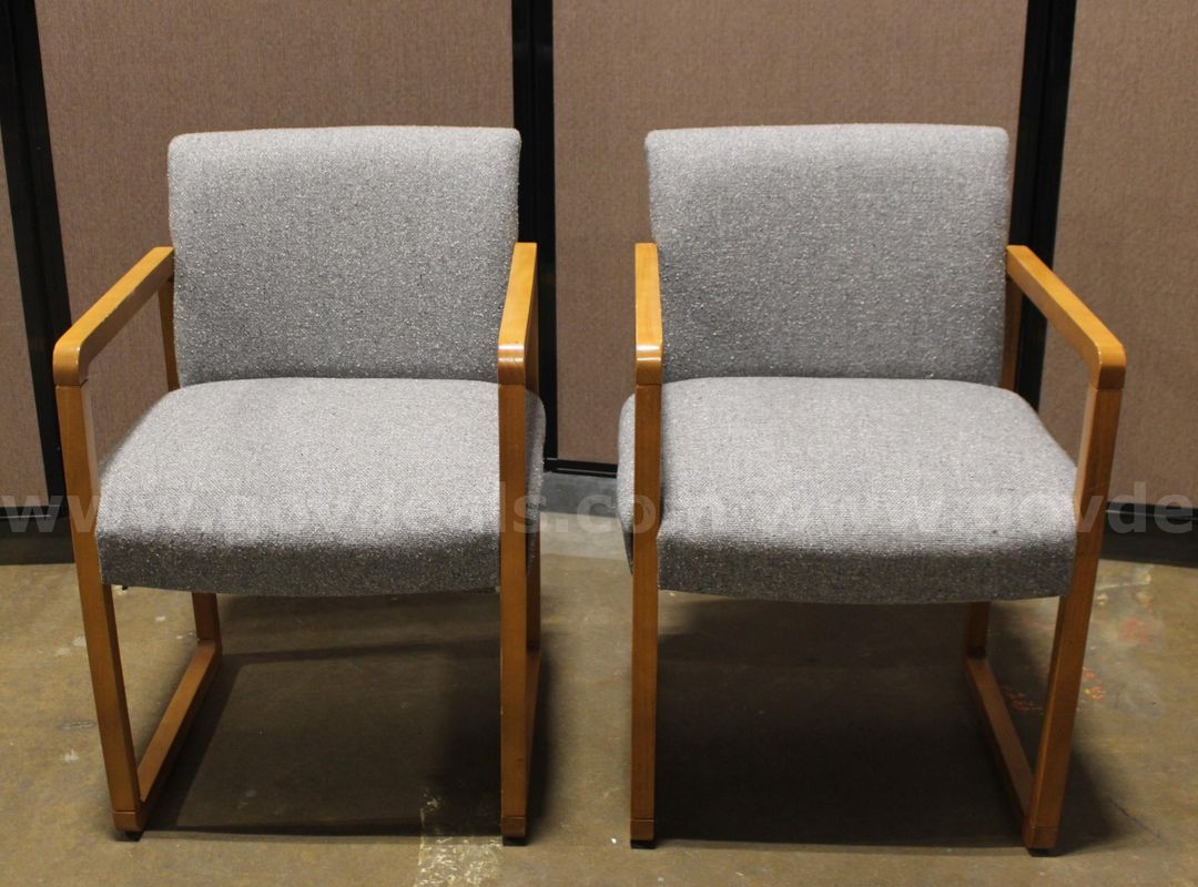 (2) HON Gray Upholstered Guest Chairs