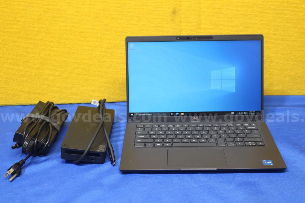 (1) Dell Latitude 7430 Laptop- Intel i5, 16GB RAM, 256GB SSD, OS: Windows 10, (1) Power Adaptor, (1) Docking Station