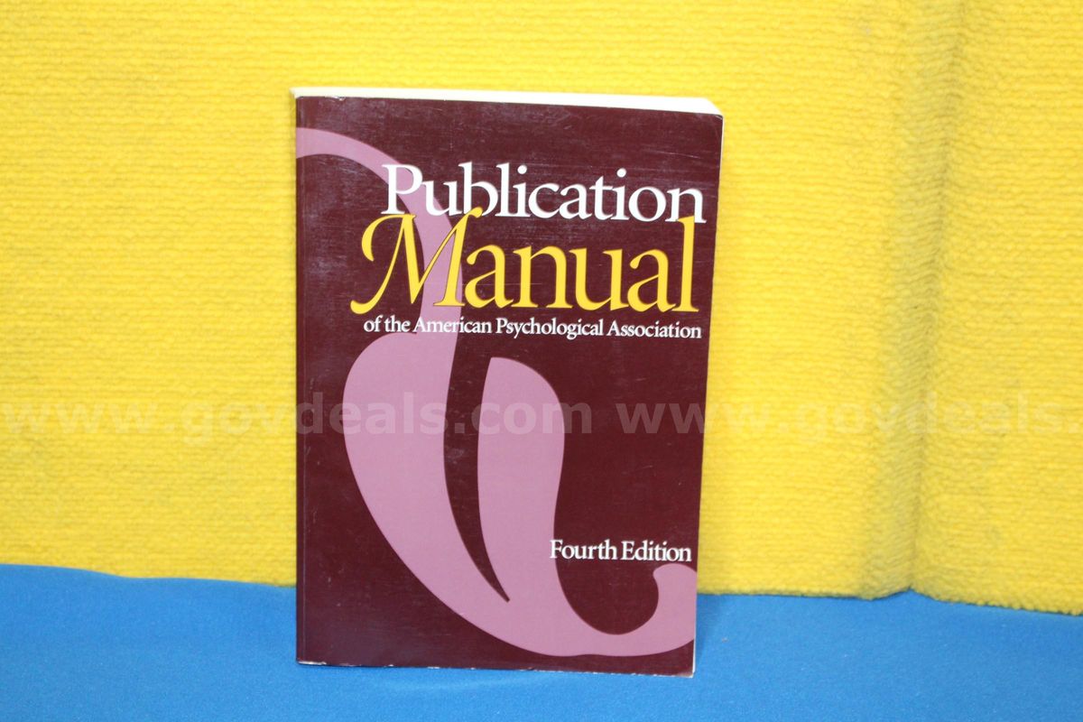 (1) Publication Manual of the American Psychological Association Book