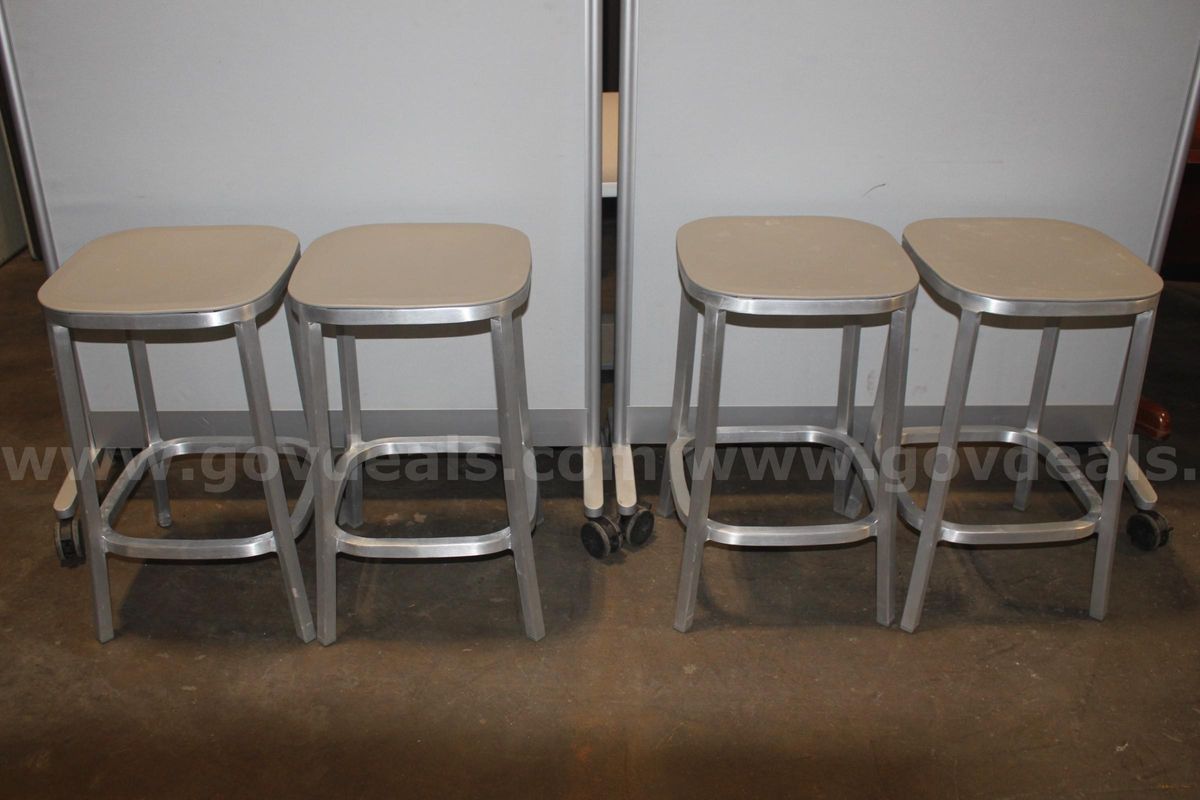 (4) 24" Plastic-top 1st Chair Stools
