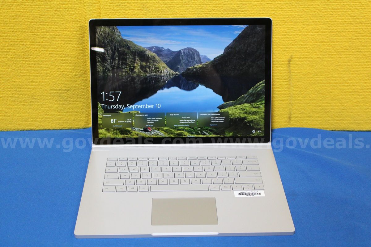 (1) Microsoft Surface, Intel i7, 16GB RAM, 237GB SSD, OS: Windows 10