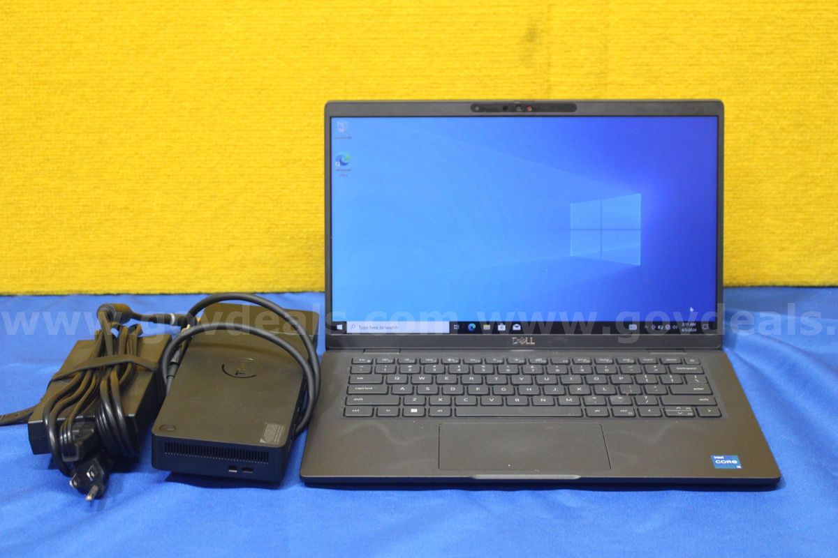 (1) Dell Latitude 7430 14.0 FHD Laptop, Intel i5, 16GB RAM, 256GB SSD, OS: Windows 10 Pro (1) Power Cord, (1) Adaptor