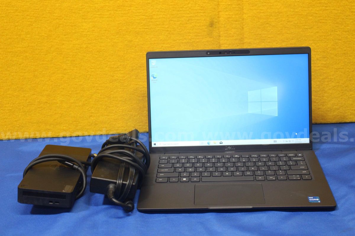 (1) Dell Latitude 7430 14.0 FHD Laptop - Intel i5, 16GB RAM, 256GB SSD, OS: Windows 10 Home, (1) Power Cord, (1) Adaptor