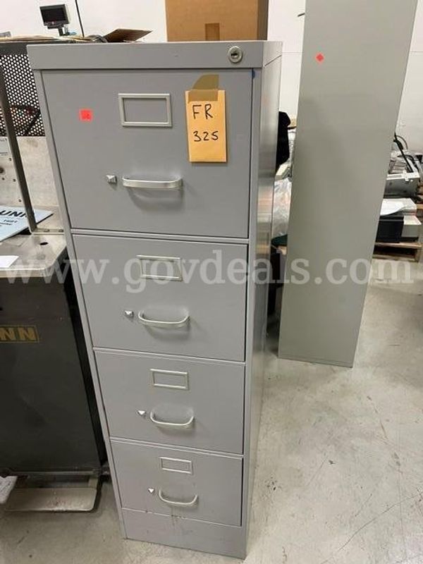 File Cabinet, 4 Drawers, Grey