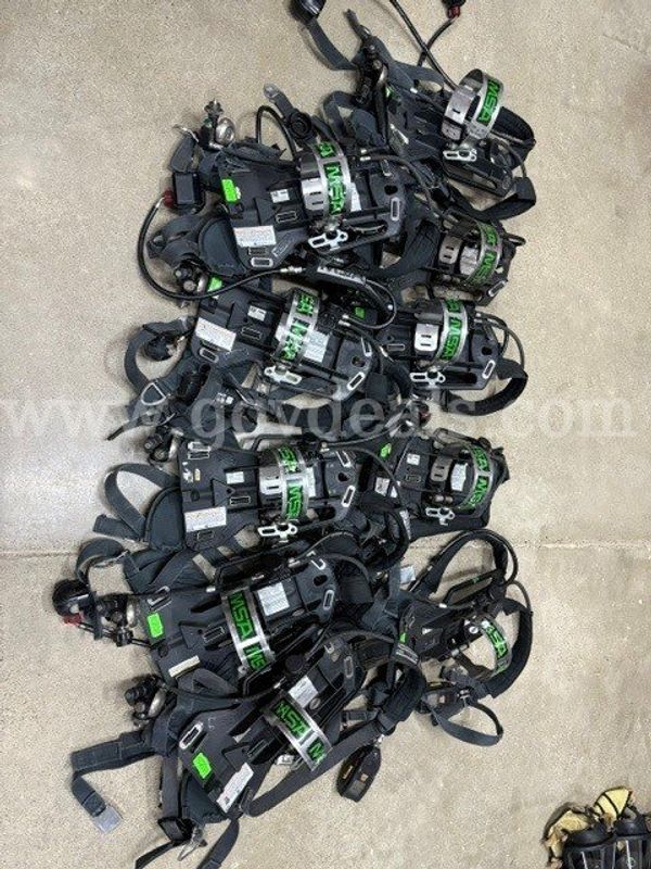 LOT of MSA SCBA Bottle, Masks & Backplates