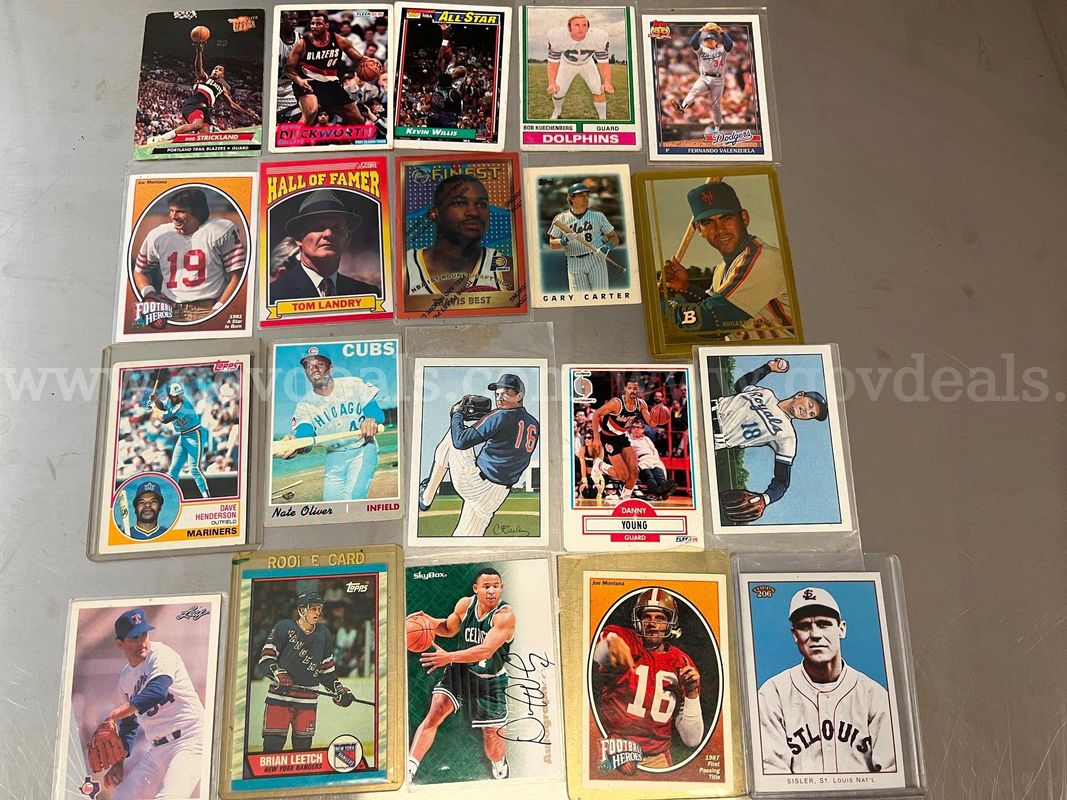 Set of sports trading cards