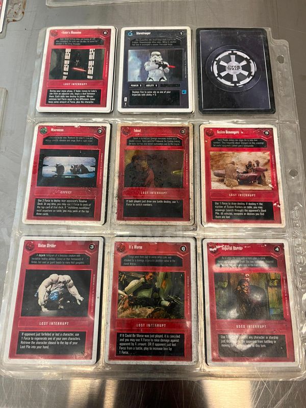 Star Wars CCG game cards circa 1995