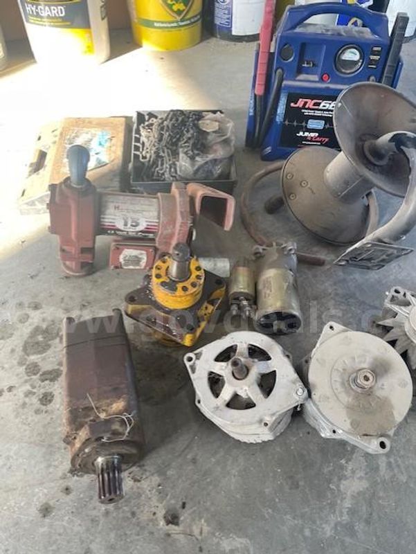 FUEL TRANSFER PUMP, AIR HOSE REEL, TIRE CHAINS, BATTERY JUMP BOX, MORE!
