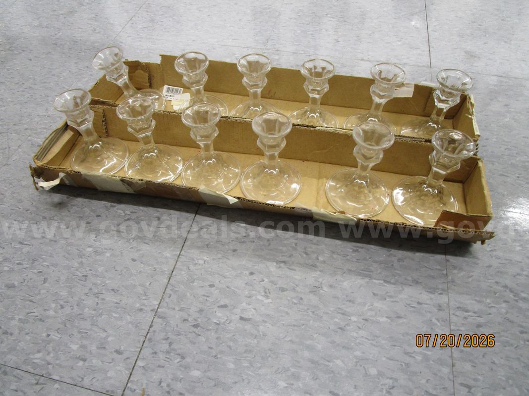 Glass Candle Holders Qty 12