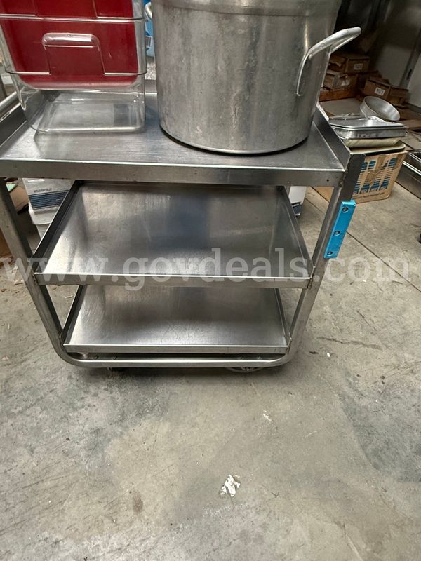 Utility Cart (2), Cookware, pots, and pans