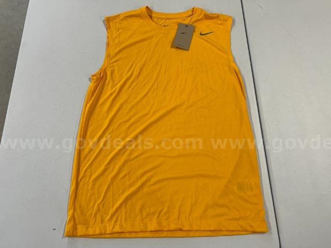 Lot of 3, Nike Team Legend Sleeveless Shirt, Yellow in color, Size: M