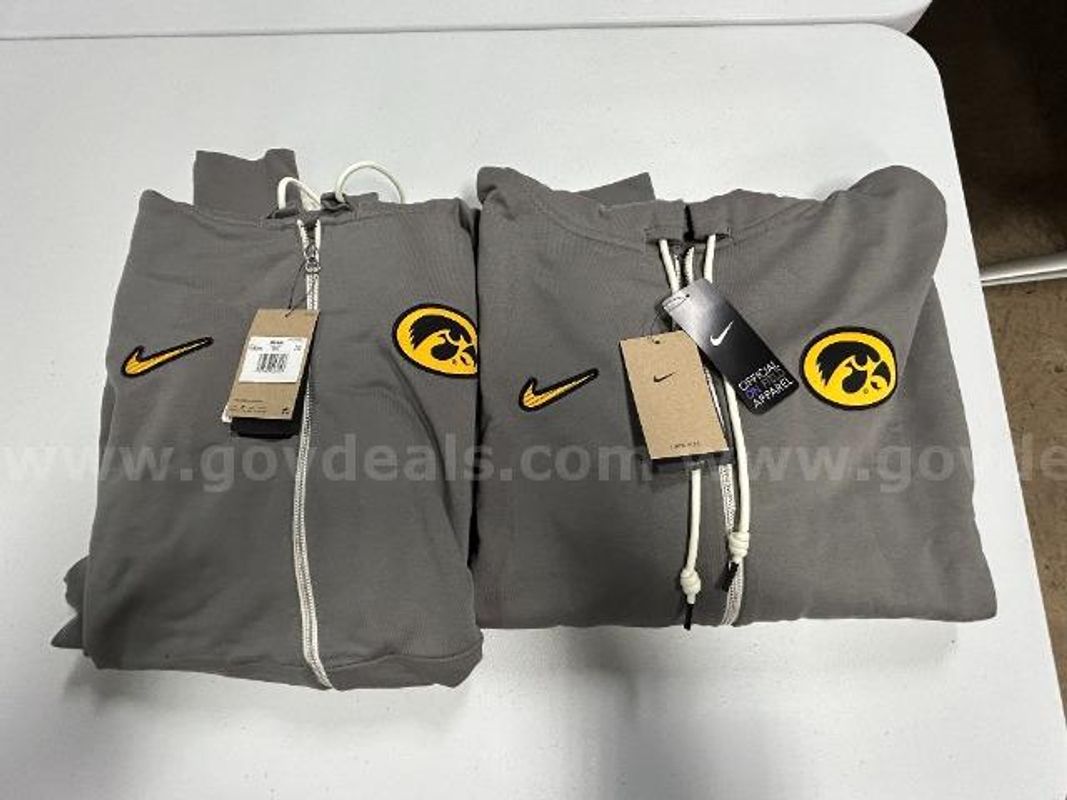 Lot of 2, Nike Full Zip hooded Jacket. Grey in color. Size: 4XL