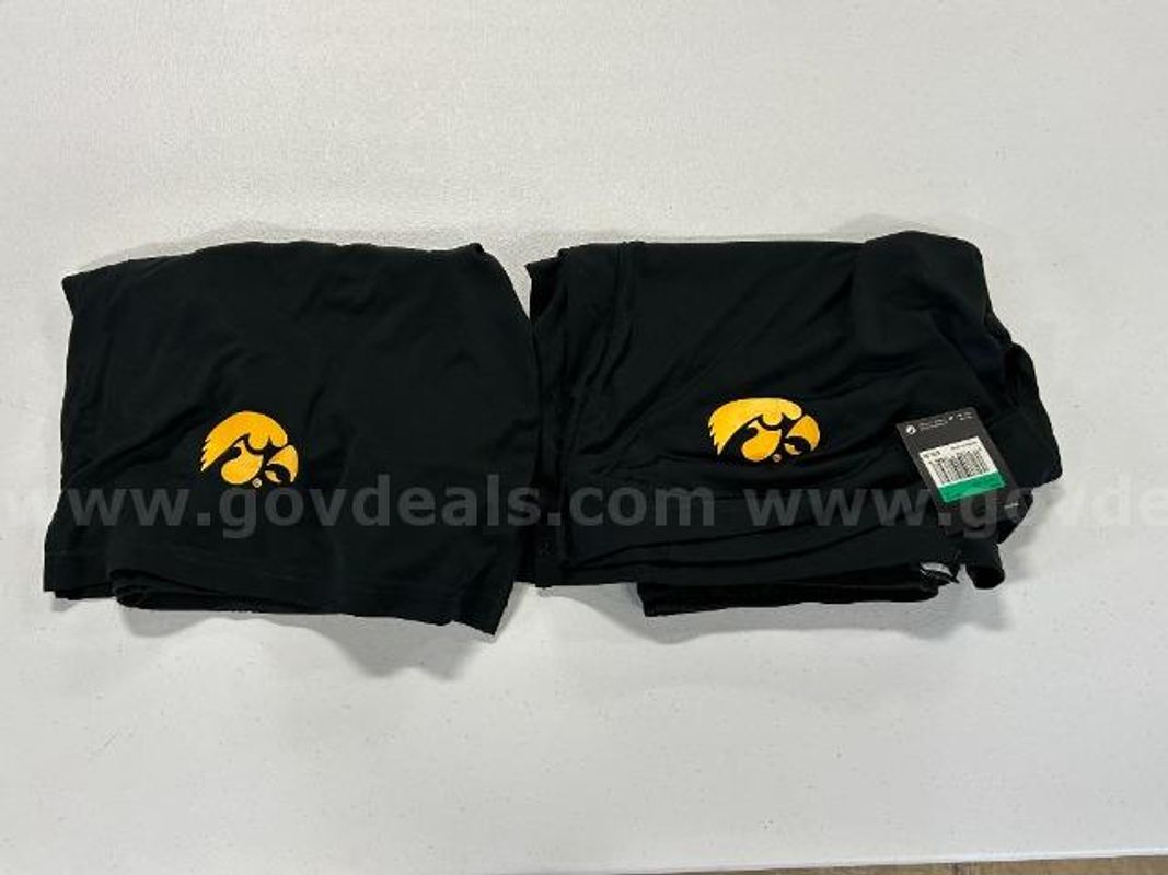 Lot of 2, Nike "U of I" Dri-Fit Training Shorts, Black in color, Size: XL