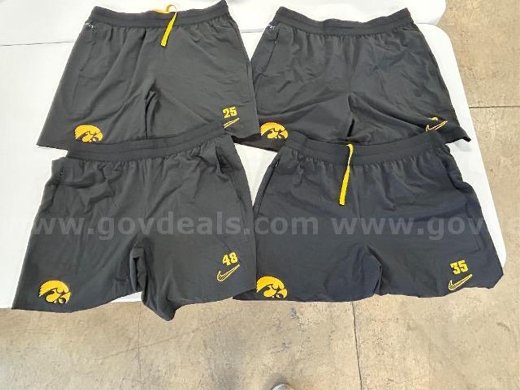 Lot of 4, Nike Dri-Fit "U of I" Shorts. Black in color. Size: L