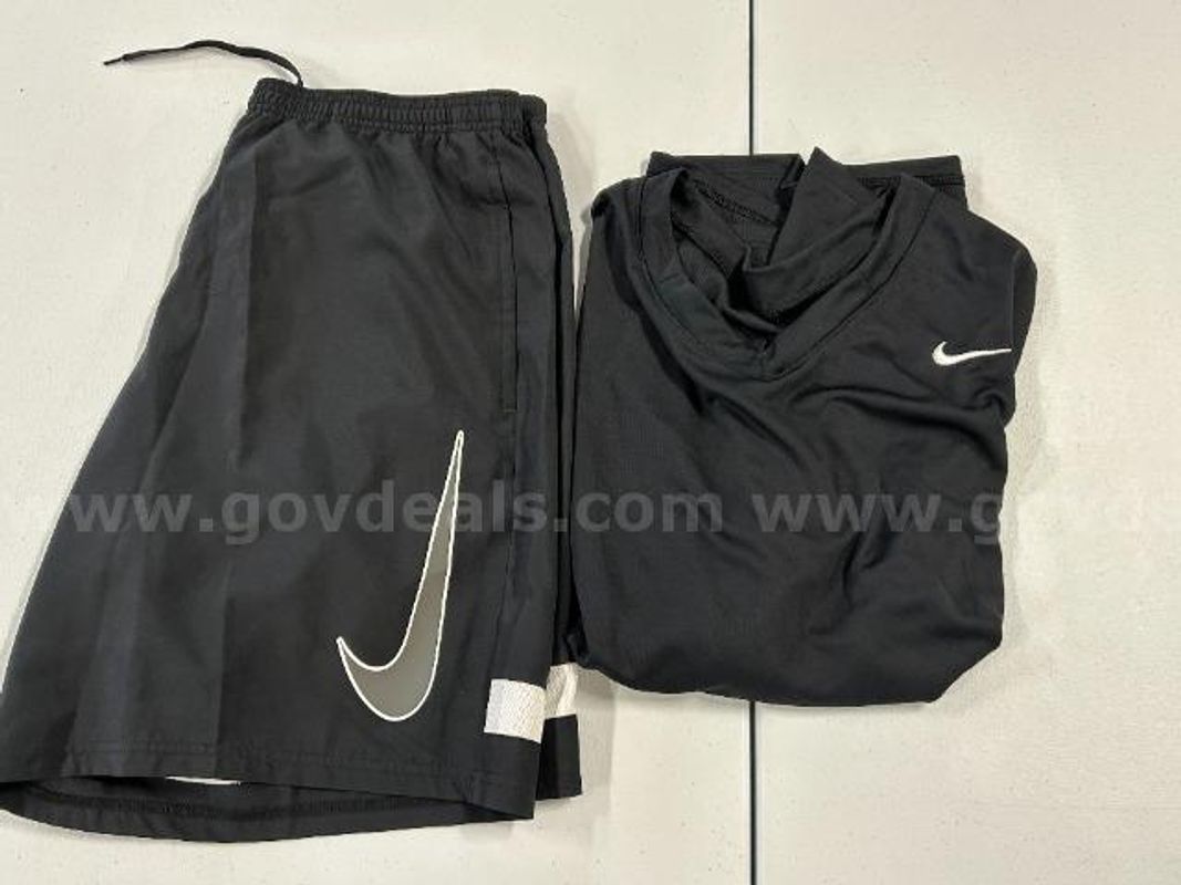 Lot of 2, Nike Academy shorts, Dri-Fit V-Neck shirt, Black in color.Size:XL
