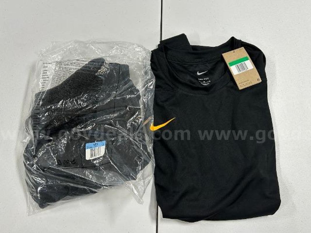 Lot of 2, Nike Dri-Fit Shirt and Short, Black in color, Size: M, XL