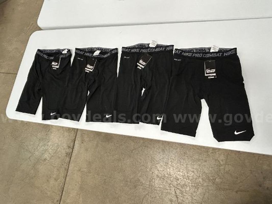 Lot of 4, Nike Pro Combat Compression Shorts, Black in color. Size: XL