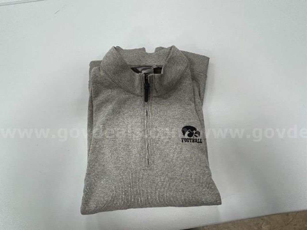 Lot of 1, Nike Player 1/2 zip Pullover,"U of I Football" Grey in color, 3XL
