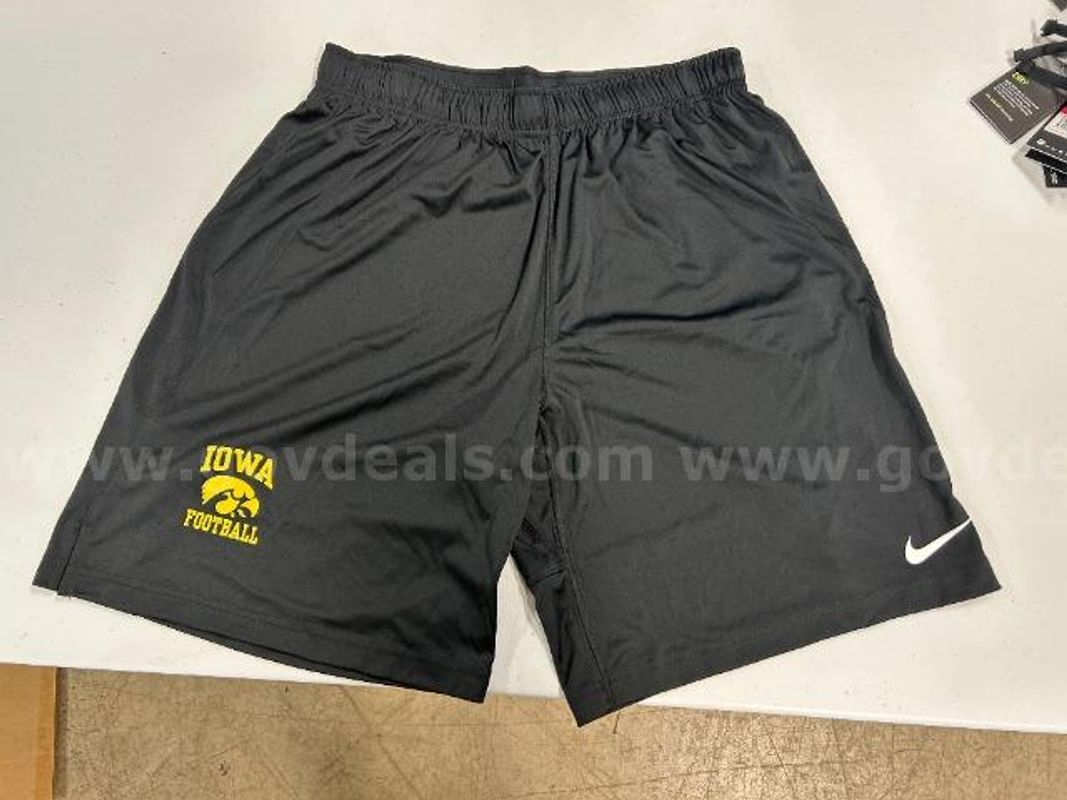 Lot of 4, Nike "U of I Football" Dry Shorts. Black in color. Size: L