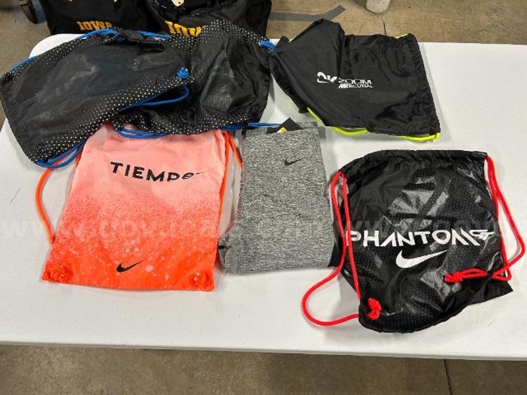 Lot of 6, WMNS Nike Tight Fit Trainers Size; S. Shoe bag, various colors,