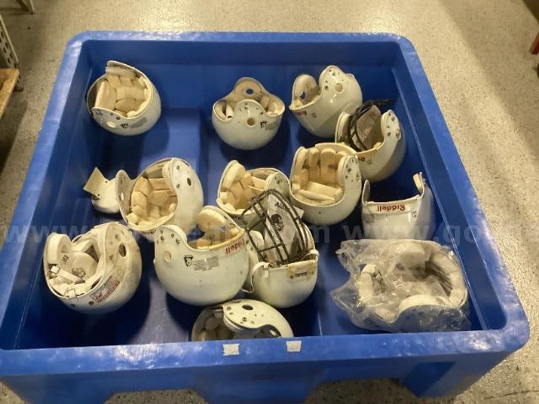 Lot of Old Football Helmets