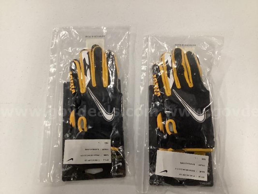 2 Pairs of Nike Vapor Jet Iowa Football Gloves