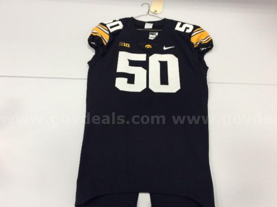 Team Issued Iowa Football Jersey Black #50