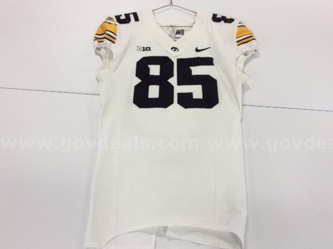 Team Issued Iowa Football Jersey White #85 (North American Bidders Only)