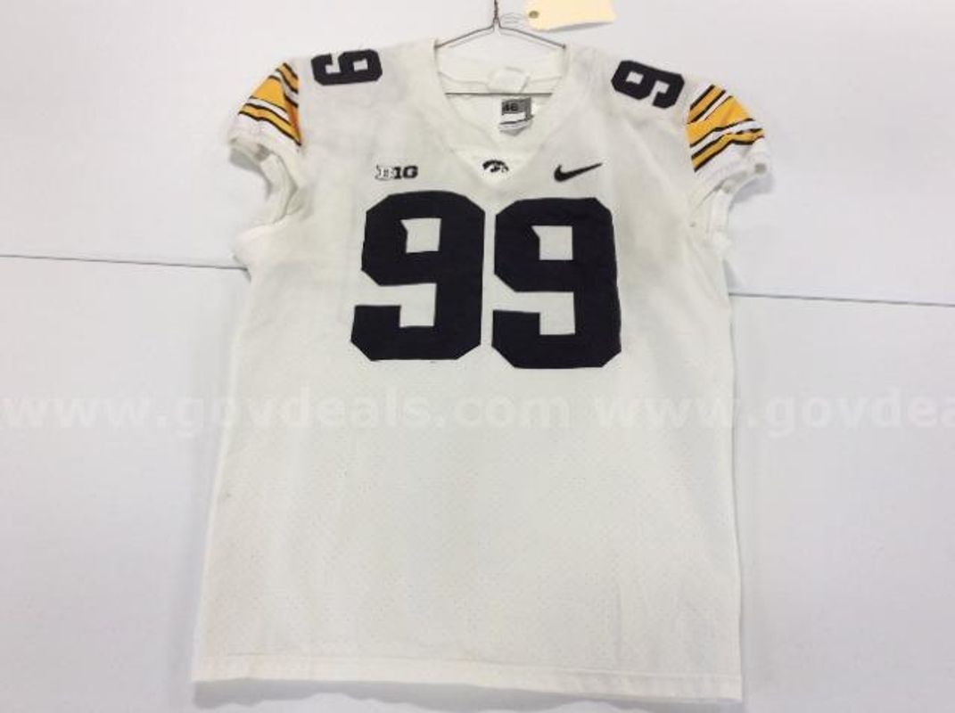 Team Issued Iowa Football Jersey White #99 (North American Bidders Only)