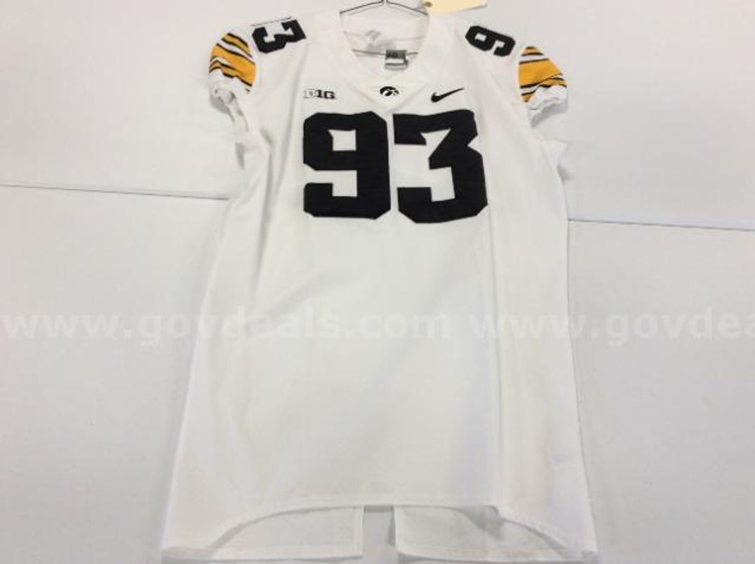 Team Issued Iowa Football Jersey White #93 (North American Bidders Only)