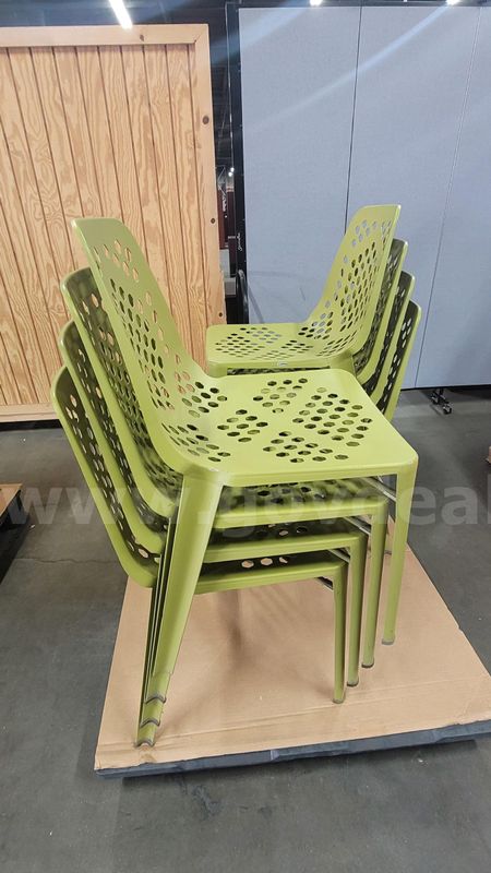 **** Emu Patern Green Steel Chair By Lot Of 8 **** (I)