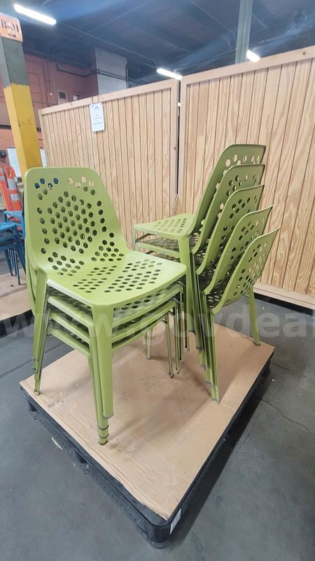 **** Emu Patern Green Steel Chair By Lot Of 9 **** (I)