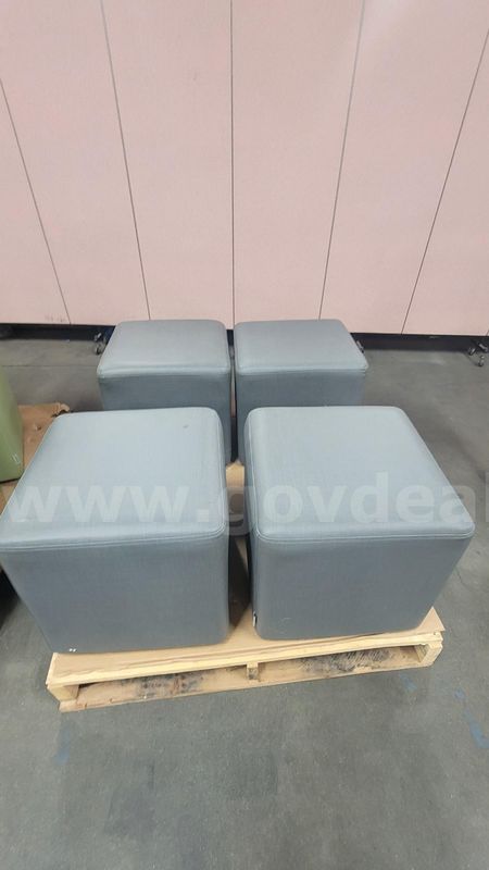 **** LEARNITURE GREY UPHOLSTERED OTTOMANS **** (I)