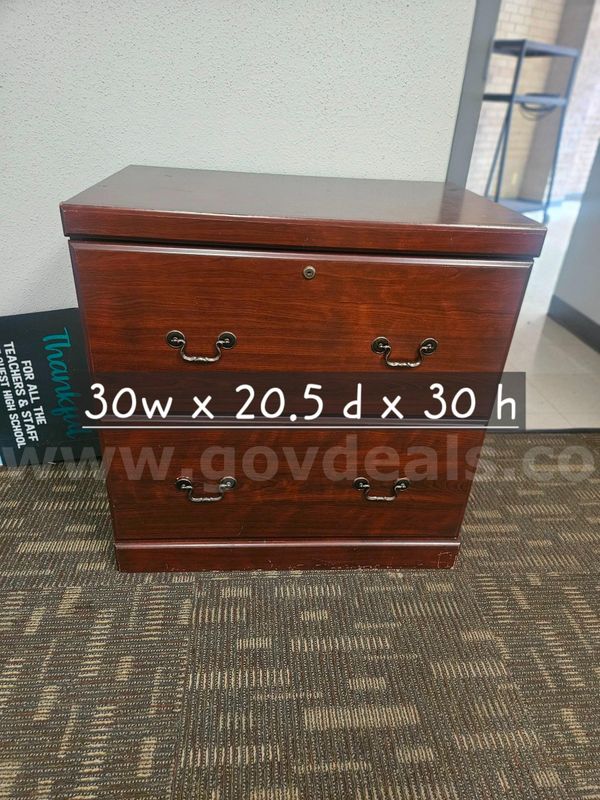 2 Drawer File Cabinet Cherry Wood