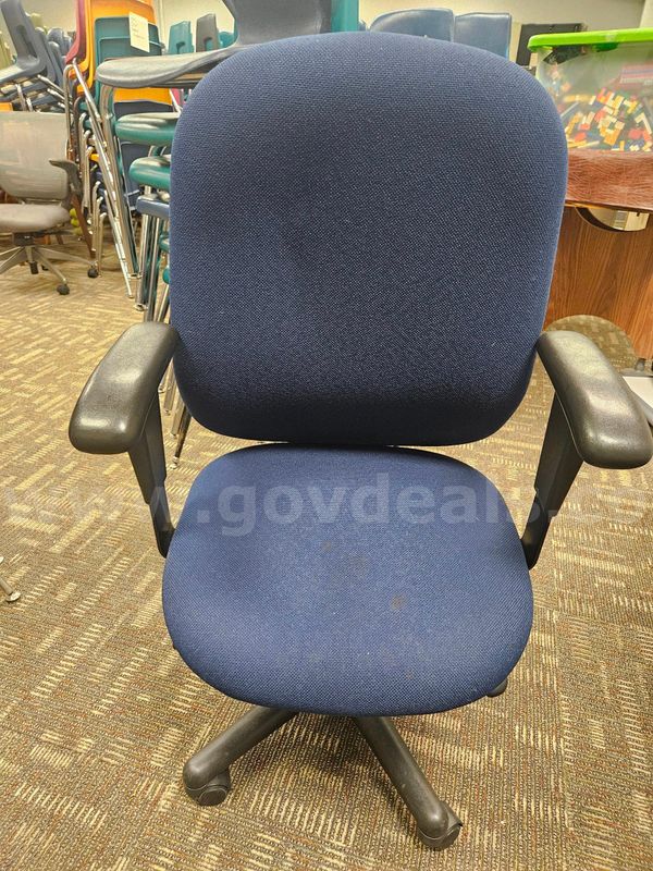 Chair - Ergonomic Mid-Back Fabric Office Task Chair - Navy Blue
