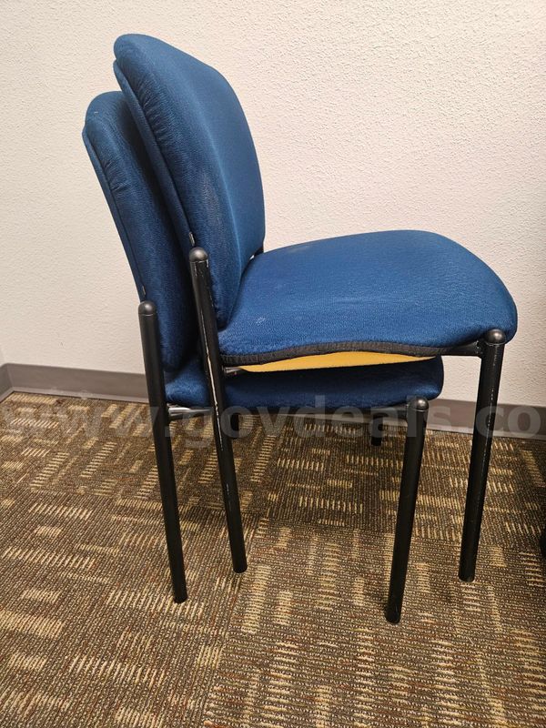 Chair - Lot of (2) Stackable Wooden Side Chairs - Blue