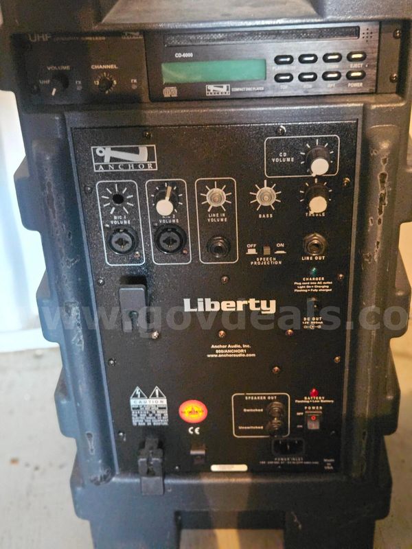 Anchor Audio Liberty portable public address (PA) sound system speaker unit.