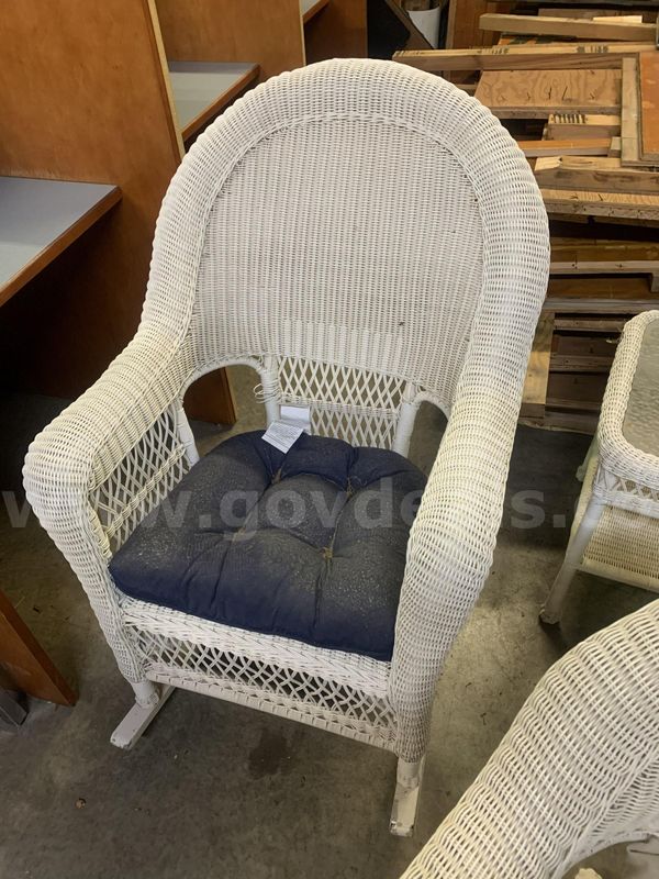 Two Outdoor Rattan Wicker Rockers