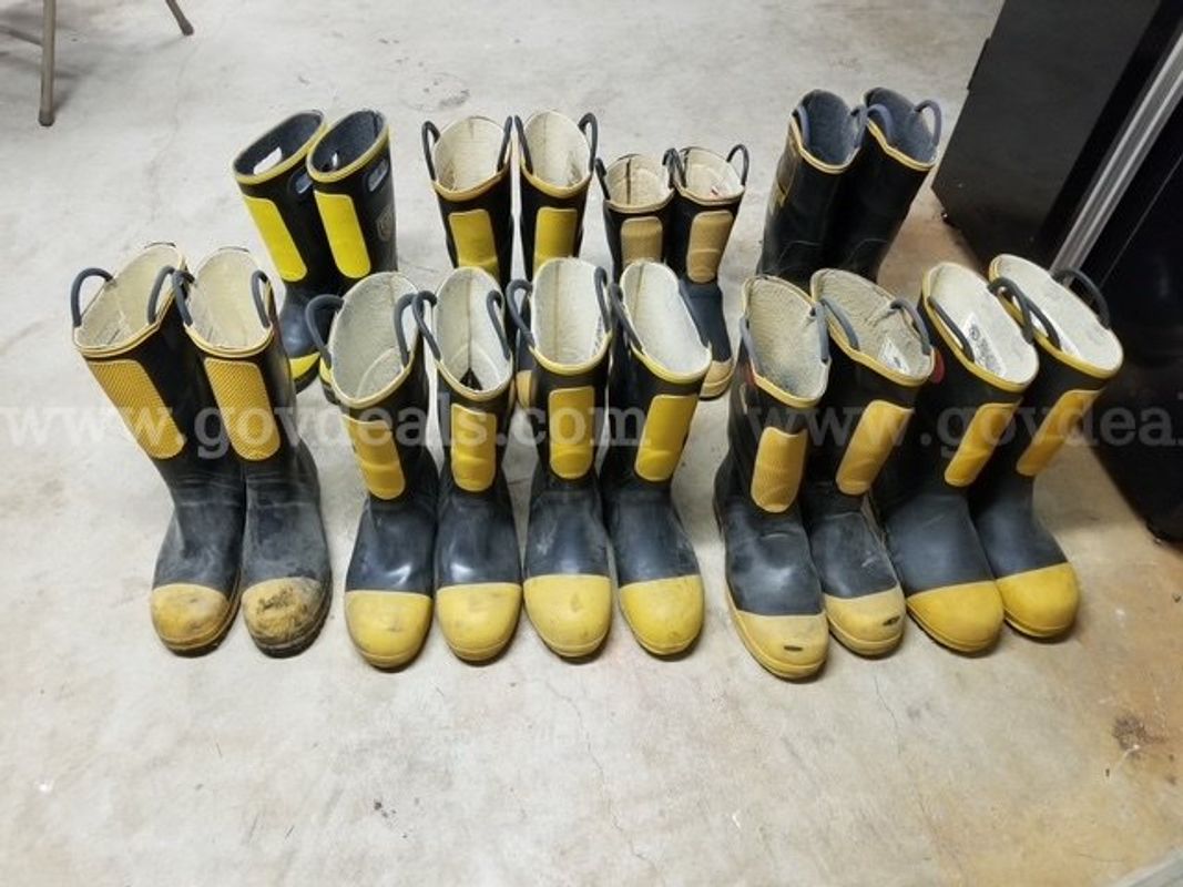9 pairs of Rubber Fire Boots