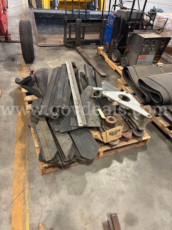 Pallet of street sweeper parts