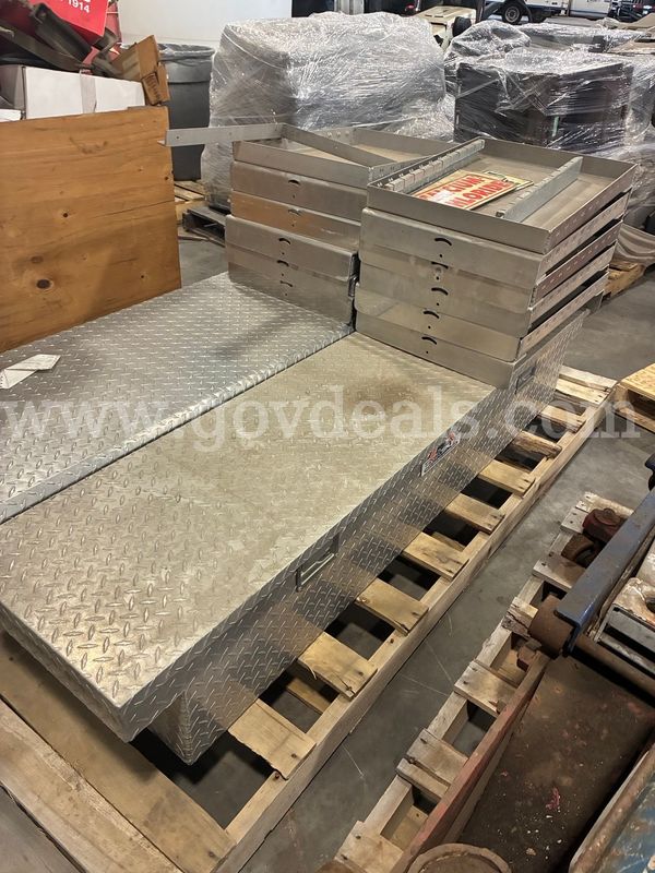 Pallet of truck tool boxes